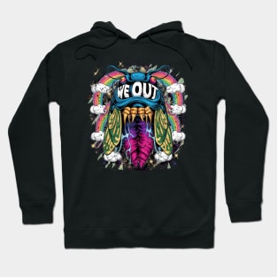 Funny Rainbow Cicada We Out Cute Cicada Brood Emergence Hoodie